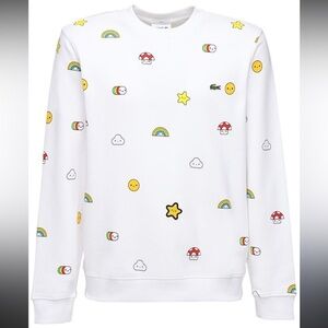 Lacoste White Crewneck Sweatshirt x friends with you star print XL unisex